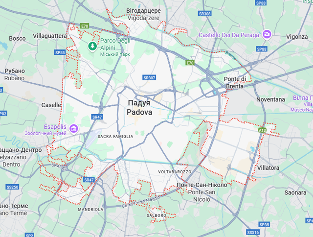 Грузовые перевозки бусом Падуя - Украина