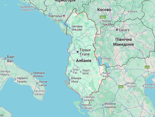 Вантажні перевезення бусом Албанія - Україна