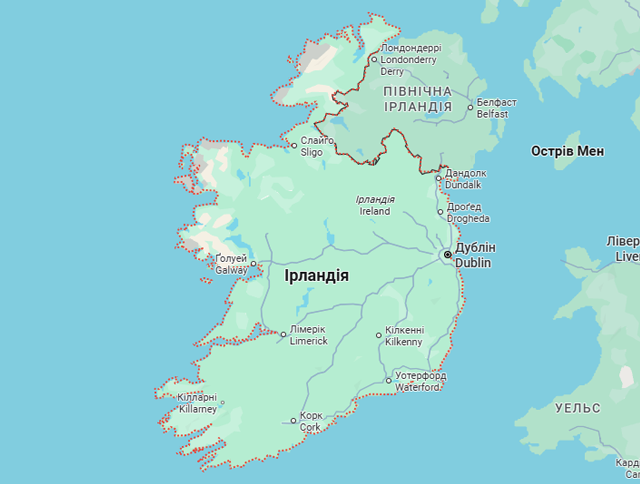 Грузовые перевозки бусом Ирландия - Украина