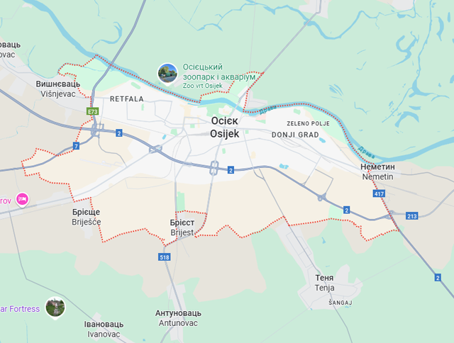 Грузовые перевозки бусом Осиек - Украина